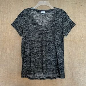 SPLENDID SS Hi Lo T-Shirt Black Gray White Heather